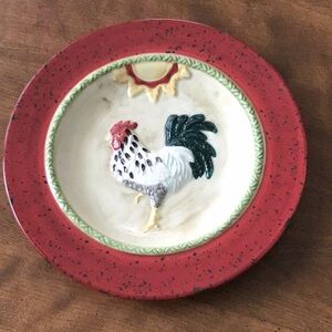 World Market Rooster In The Sun ceramic 8.5" decorative 3D plate.